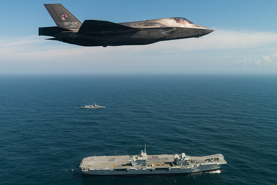 Fighter jets join forces with British aircraft carrier to make history