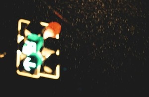 Traffic lights in the night