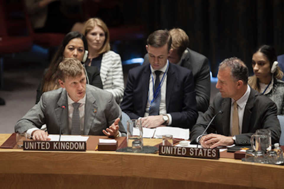 Ambassador Jonathan Allen at the UN Security Council (UN Photo)