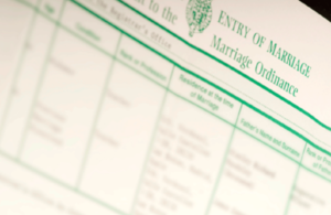 photo of mariage certificate