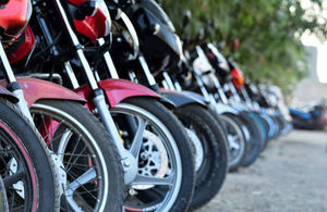 Row of parked mopeds