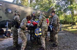 Military Defence medical staff completing a task for Combined Joint Atlantic Serpent.