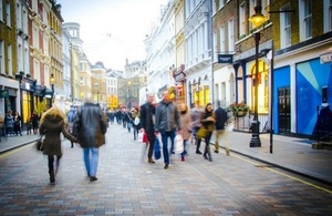 Shoppers on a high street