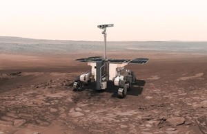 Artist impression of the ExoMars rover on Mars