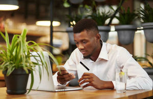 Man using laptop