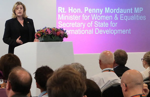 Secretary of State Penny Mordaunt at the launch of the LGBT Action Plan