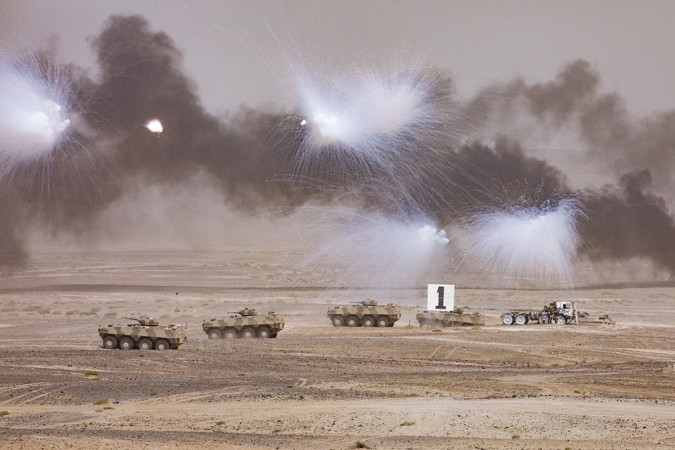 UK and Omani forces trained, lived and worked side by side during Exercise Saif Sareea 3. Crown copyright.