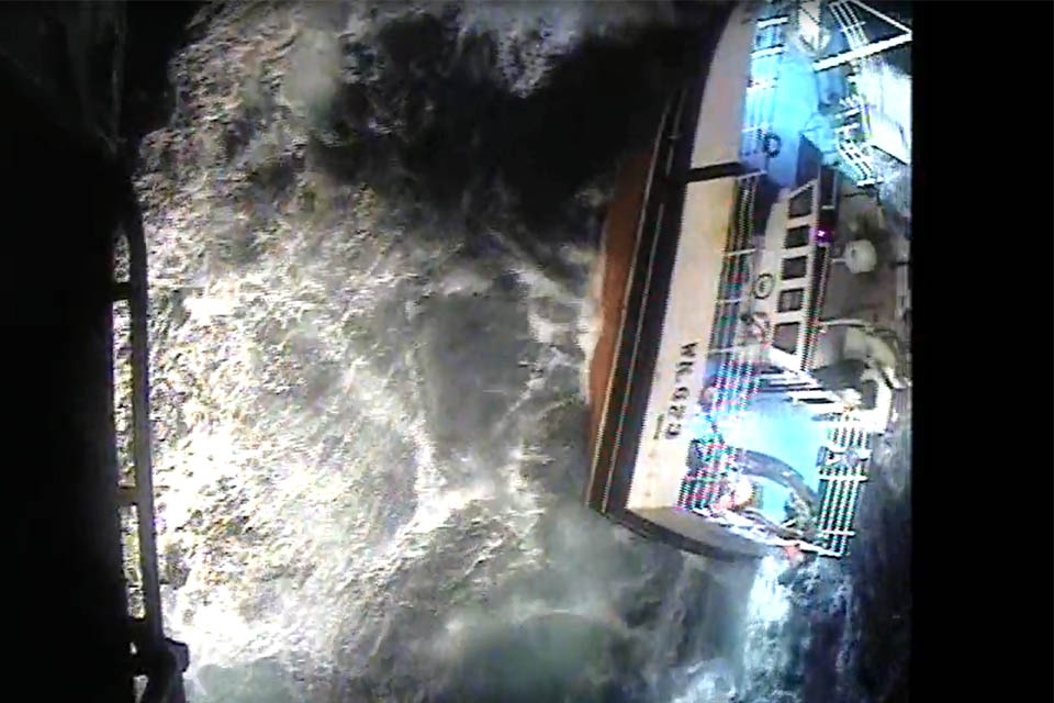 North Star in the seaway (image taken from the rescue helicopter video footage)