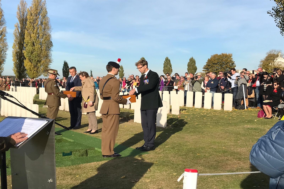 Defence Minister praises First World War heroes at reburial service