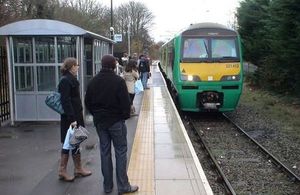 Image of the Abbey Line community rail in use.