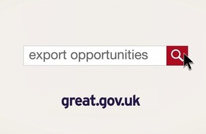 An infographic showing the export opportunities website search function