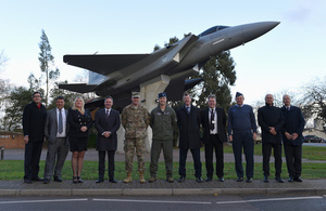 11 Leaders from RAF Lakenheath all lined up and smiling at the camera.