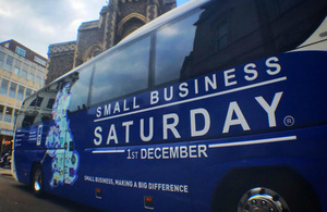 The Small Business Saturday bus arrives in Brighton.