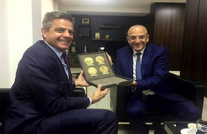 Simon Penney HMTC with Minister of Trade and Economy Raed Khoury