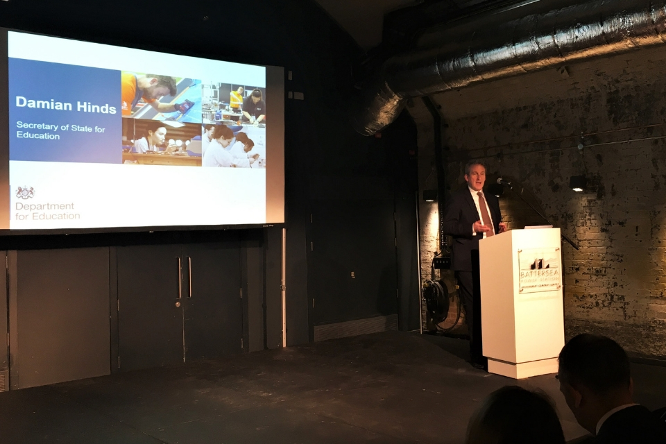 Education Secretary outlines plans to get more people into skilled jobs