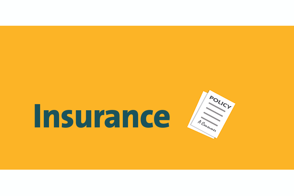 An image with the word 'insurance' and a picture of a policy paper.