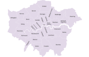 London Councils map of London boroughs