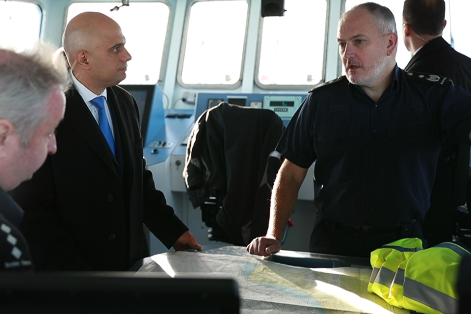 Home Secretary visits channel operations