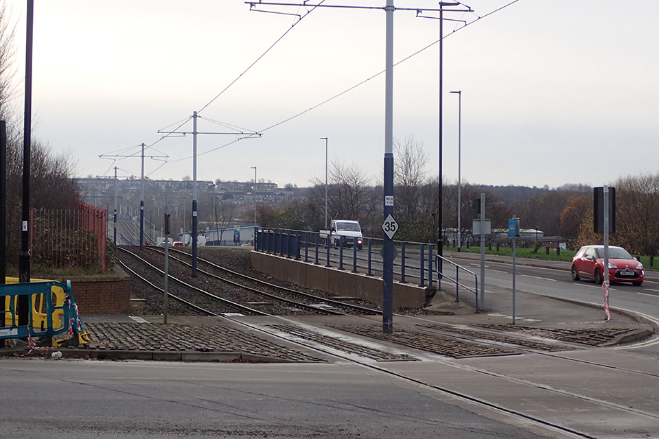 Collision between a car and tram, Sheffield