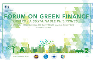 The UK Government in partnership with the Philippine Government is convening a Forum on “Green Finance Towards a Sustainable Philippines” on 17 January 2019.