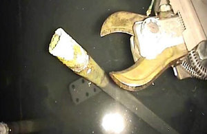 The sludge is being carefully ‘hoovered up’ using robotic arms