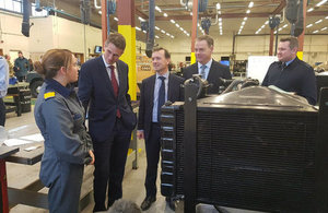 Defence Secretary, Welsh Secretary and Minister Adams meet trainees at RAF St. Athan