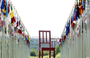 Flags and Chair UN Geneva