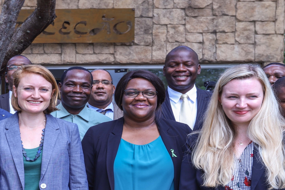  Chargé d'Affaires, Primrose Lovett, Angolan Minister of Environment, Paula Coelho, Sophie Ledger, EPI Project Manager