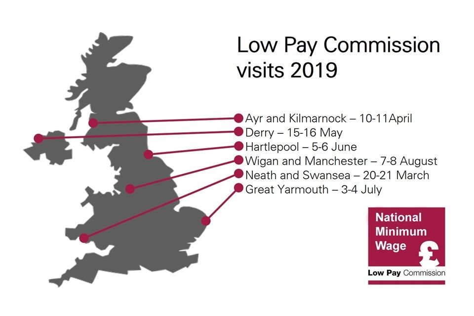 Low Pay Commission's 2019 visits announced