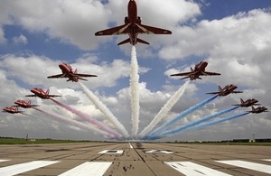 The Red Arrows are touring North America in the autumn.