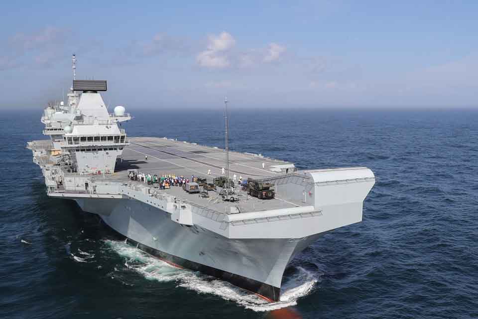 Defence Secretary Gavin Williamson today announced the first operational mission of HMS Queen Elizabeth. Crown Copyright.