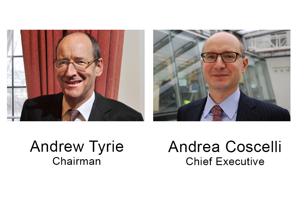 photos of Chairman - Andrew Tyrie and Chief Executive Andrea Coscelli 