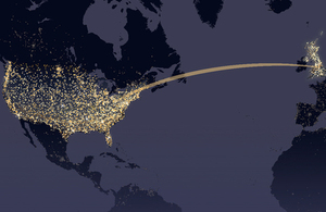 Map of UK and USA