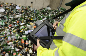 Glass bottles collected for recycling