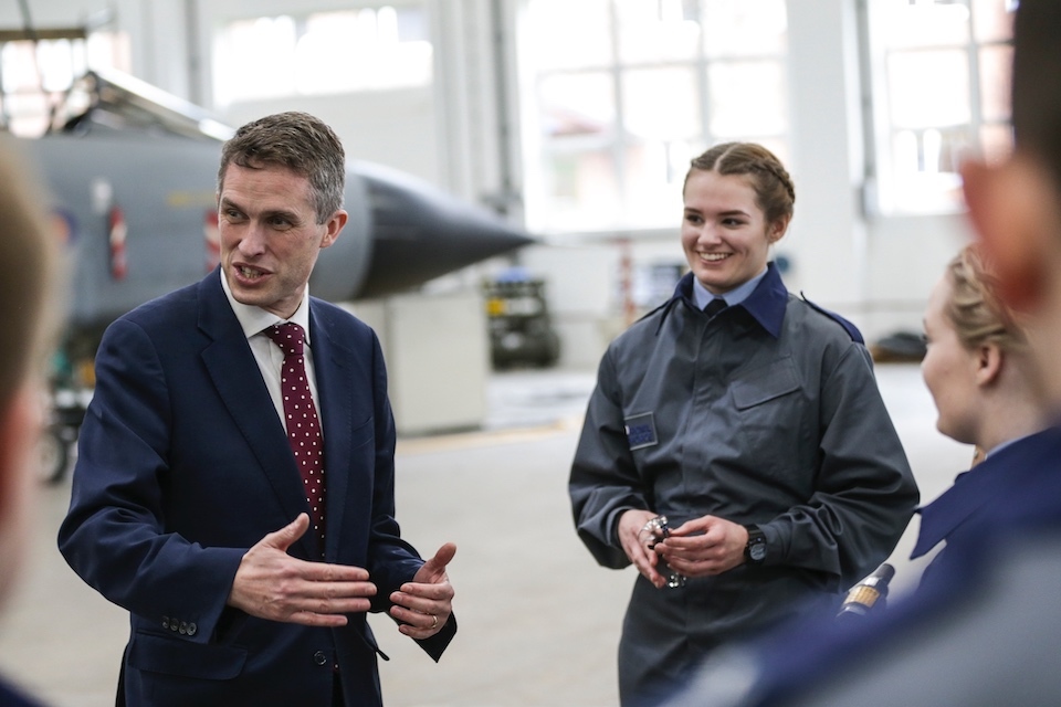 Defence Secretary and apprentices meet military’s most senior female officer on International Women’s Day