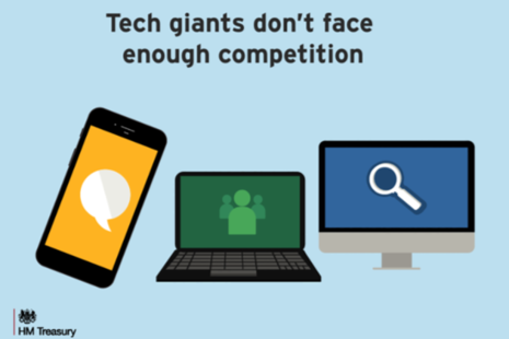 Tech giants don't face enough competition (image of laptop, mobile phone and computer)