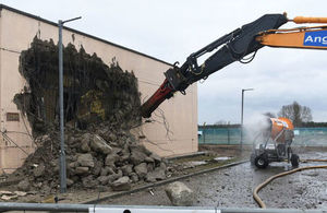 Demolition work at RAF Lakenheath Photo.