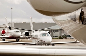Photo of private jets at RAF Northolt airport