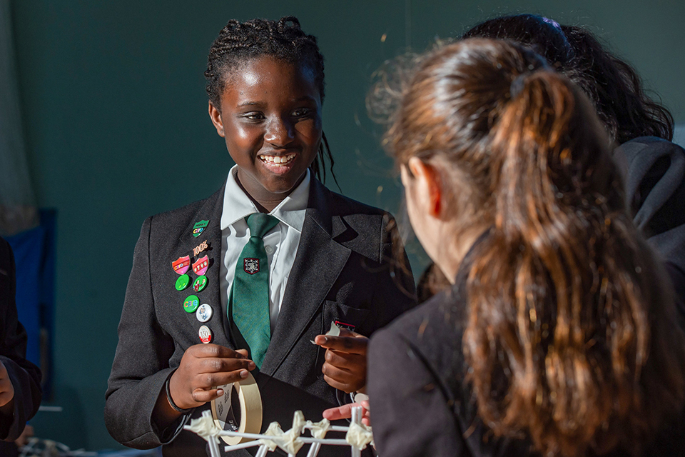 Pupils at Hodge Hill College, Birmingham, taking part in the HS2 secondary school programme.