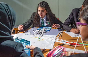 Pupils at Hodge Hill College, Birmingham, taking part in the HS2 secondary school programme