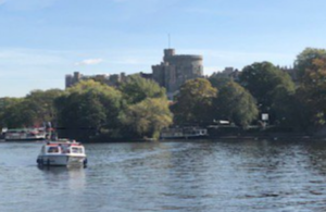 The River Thames with a boat on the water