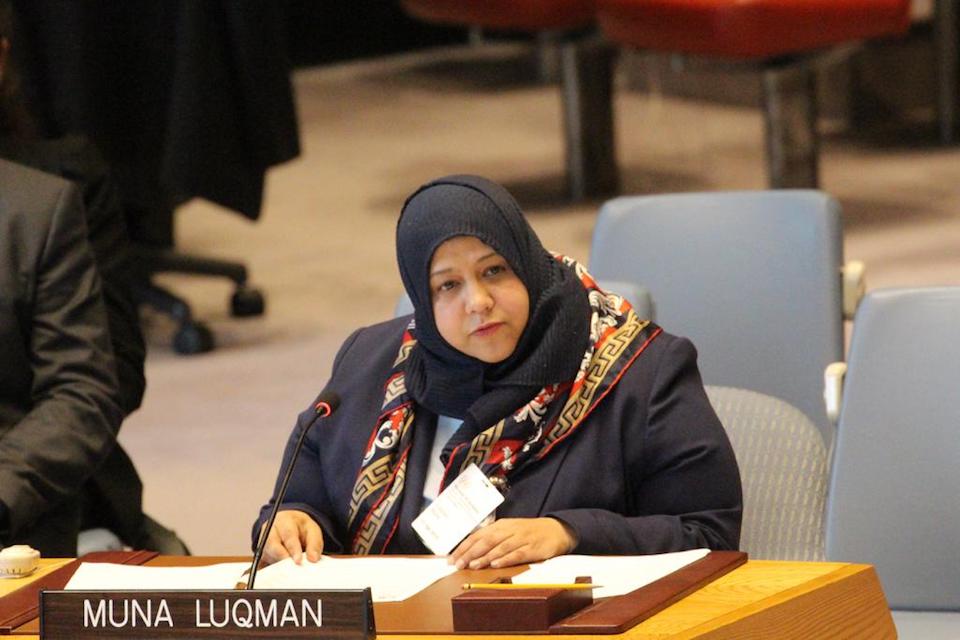 Muna Luqman, special briefer, at UN Security Council session on Yemen.