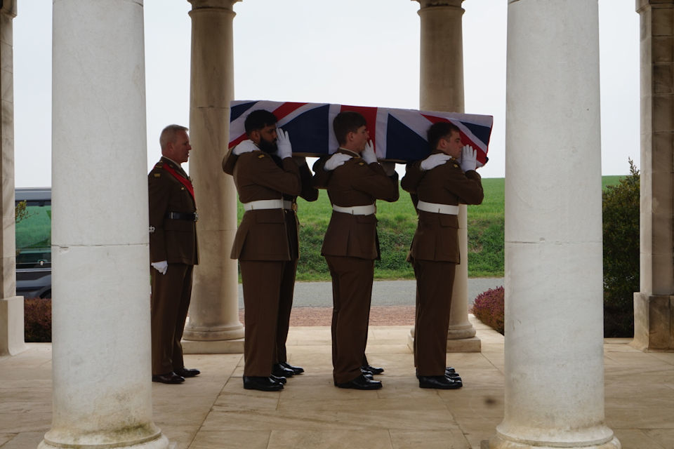 Sherwood Forester and an unknown soldier buried 100 years after their deaths in the Great War