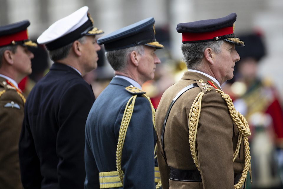 Chief of the Defence Staff General Sir Nick Carter during the Cenotaph service. Crown Copyright, All rights reserved.