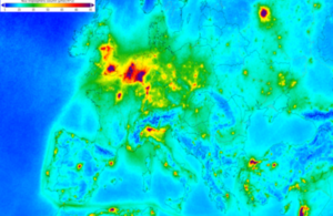 An image of air pollution over Europe