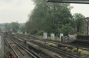 Trackwork looking south west of Balham station
