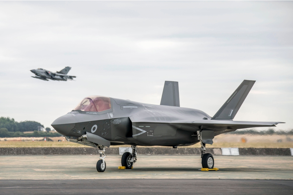 Image of a Joint Service Lockheed-Martin F35B Lightning II. MOD Crown Copyright.