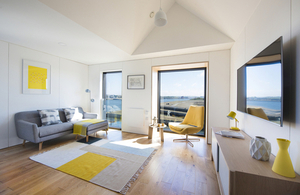 Living Room in Modular Construction Home