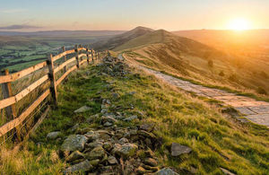Sunset path in the Peak District