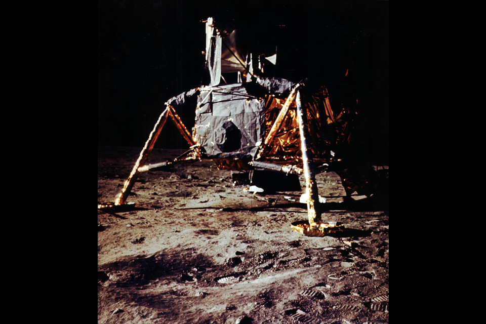 Apollo lunar module on the moon